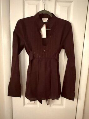 MAX & CO cocoa brown sparkle blouse, NWT!